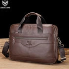 LEBULLBRO Mens Genuine Leather Briefcase Shoulder Messenger Bags Work Laptop Bag